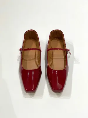 Roberta Mary Janes in Dark Burgundy (Patent)