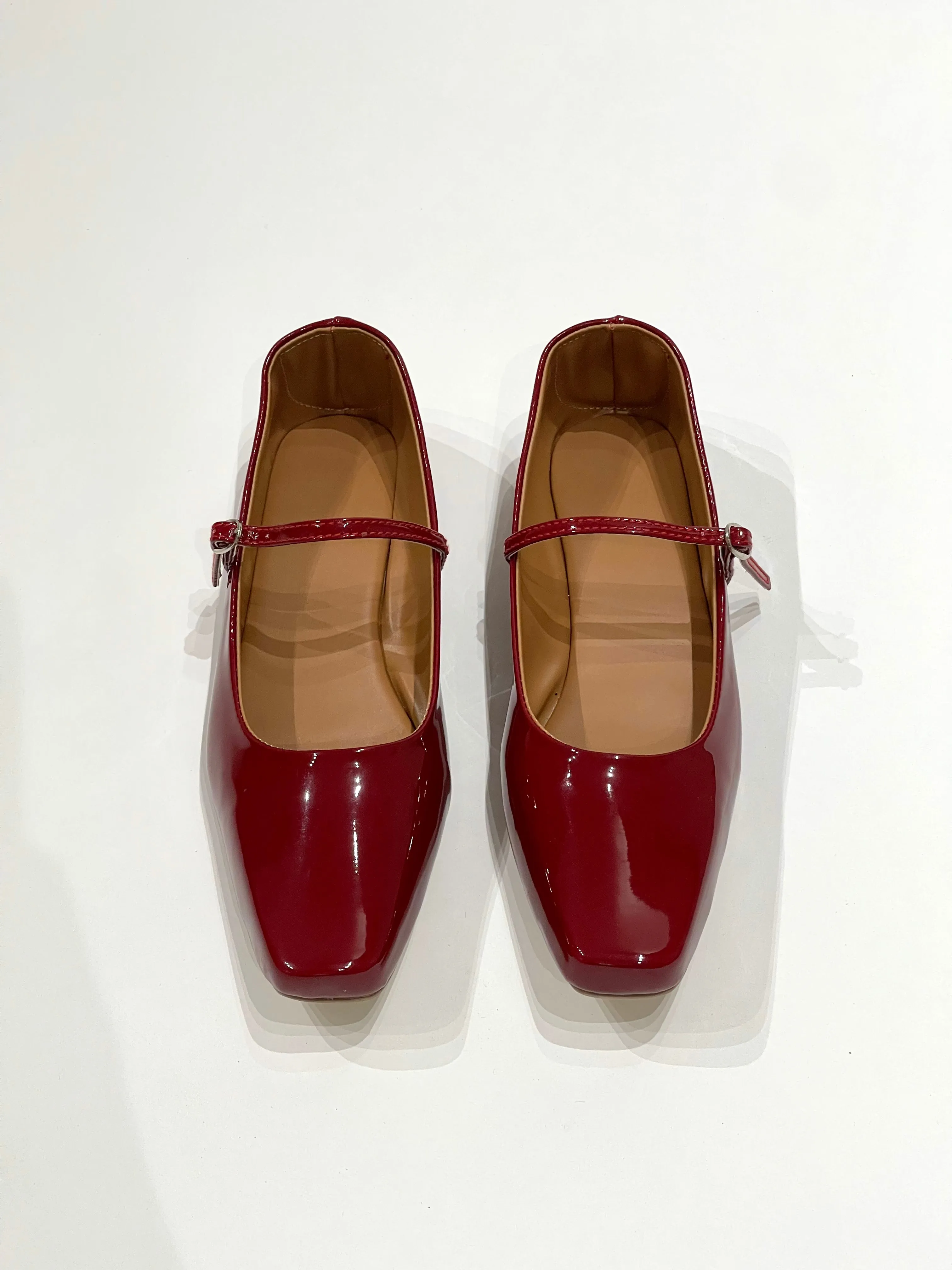 Roberta Mary Janes in Dark Burgundy (Patent)