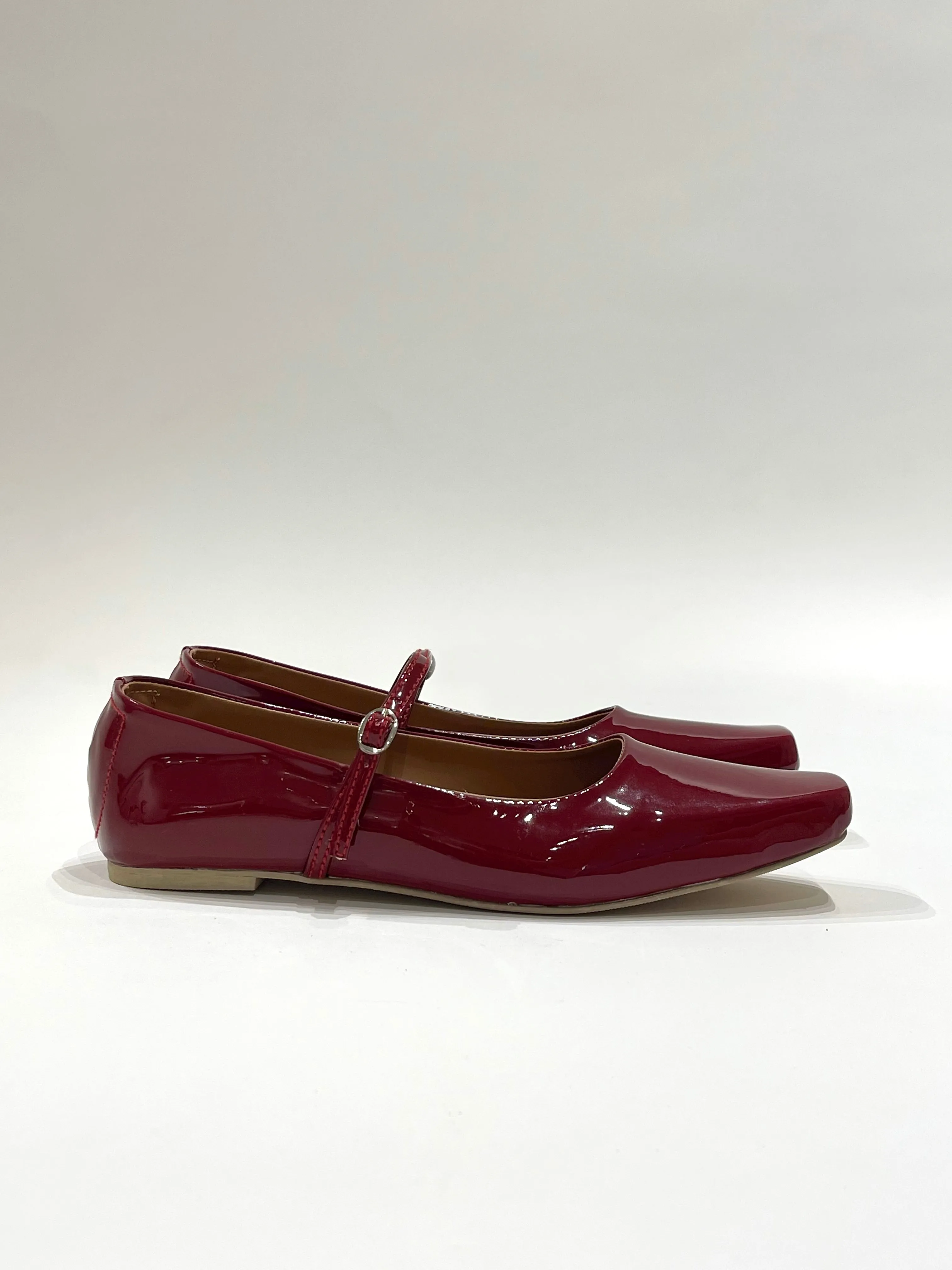 Roberta Mary Janes in Dark Burgundy (Patent)