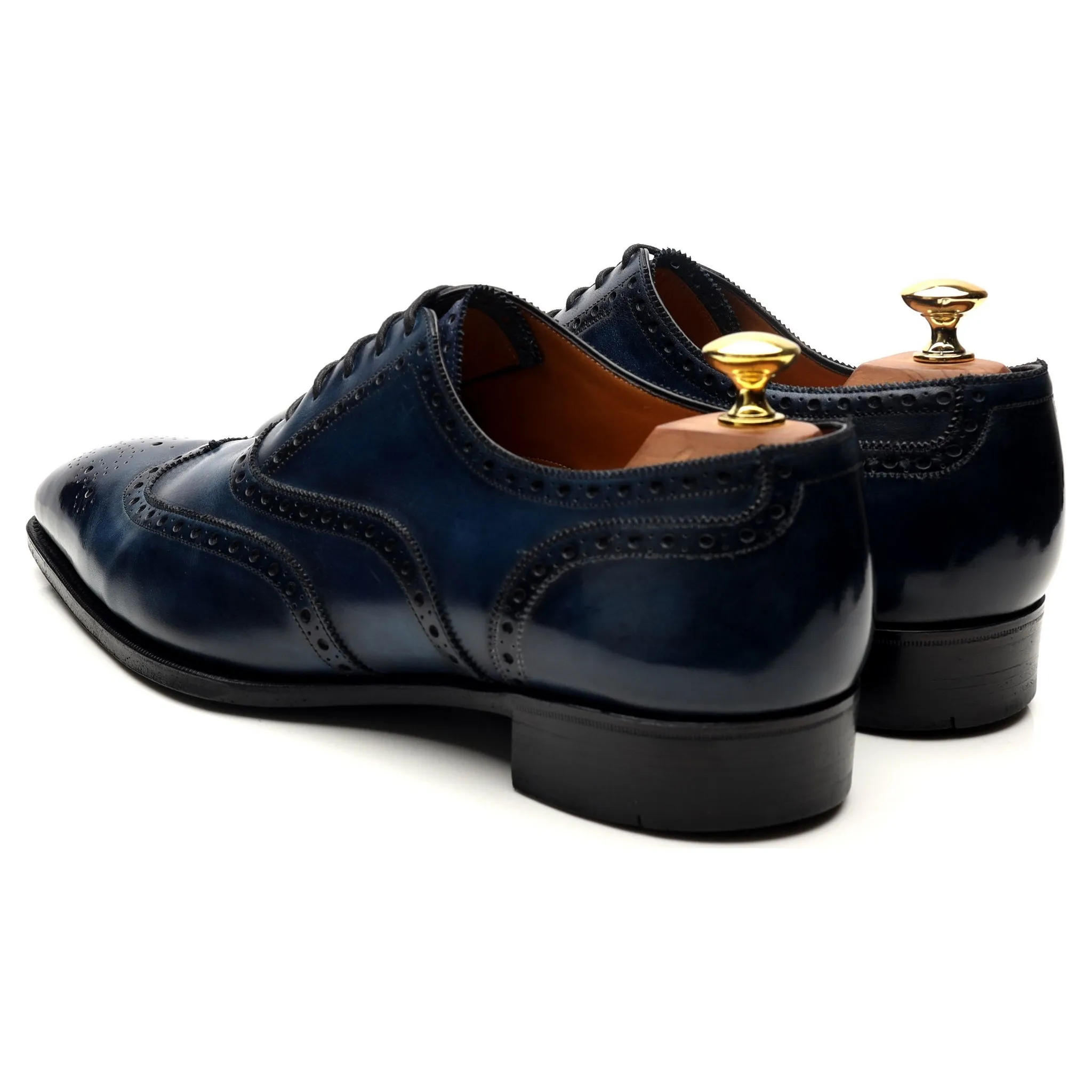 'Rothschild' Blue Sapphire Patina Leather Oxford Brogues UK 8.5 F