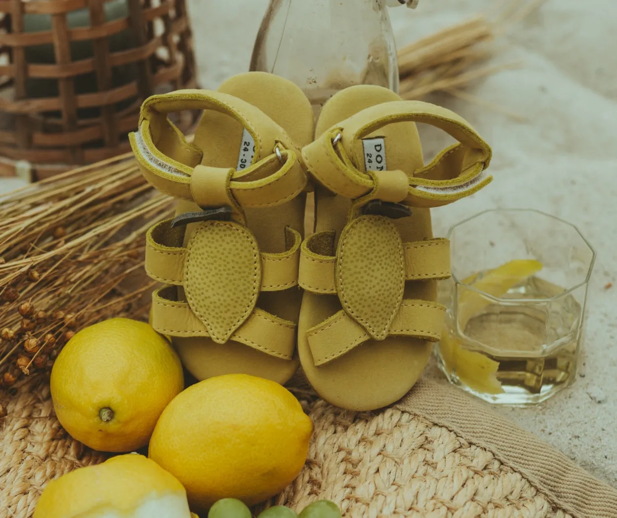 Sadie Sandals | Lemon | Canary Dotted Nubuck