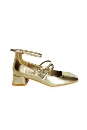 SAMPLE - Square Toe Mary Jane - Gold