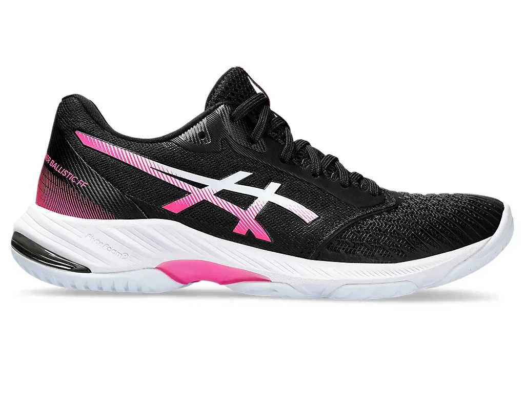 SAVE $25 - Asics Netburner Ballistic FF 3 Women's Court Shoes, Black / Hot Pink