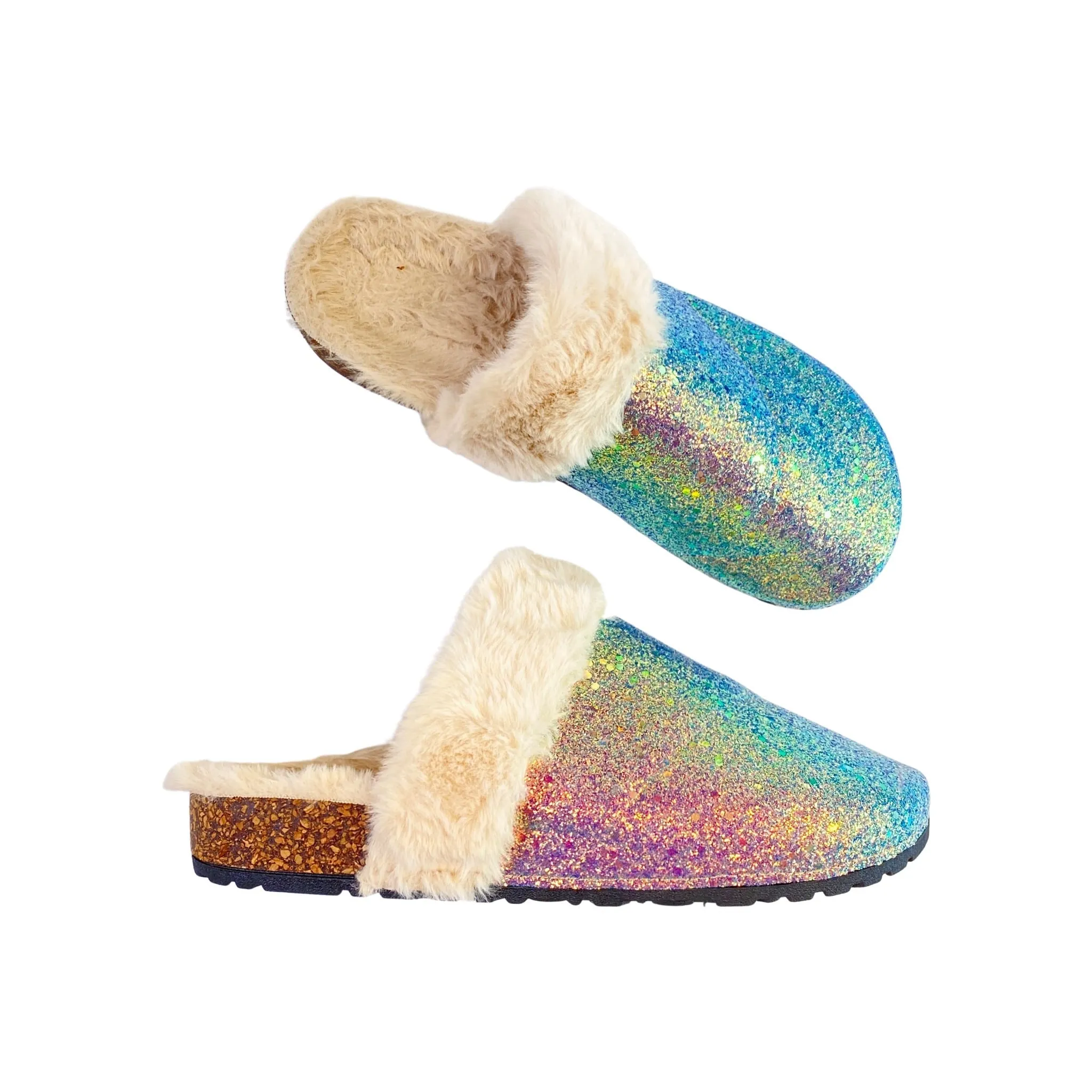 Sparkle & Shine Slides in Champagne