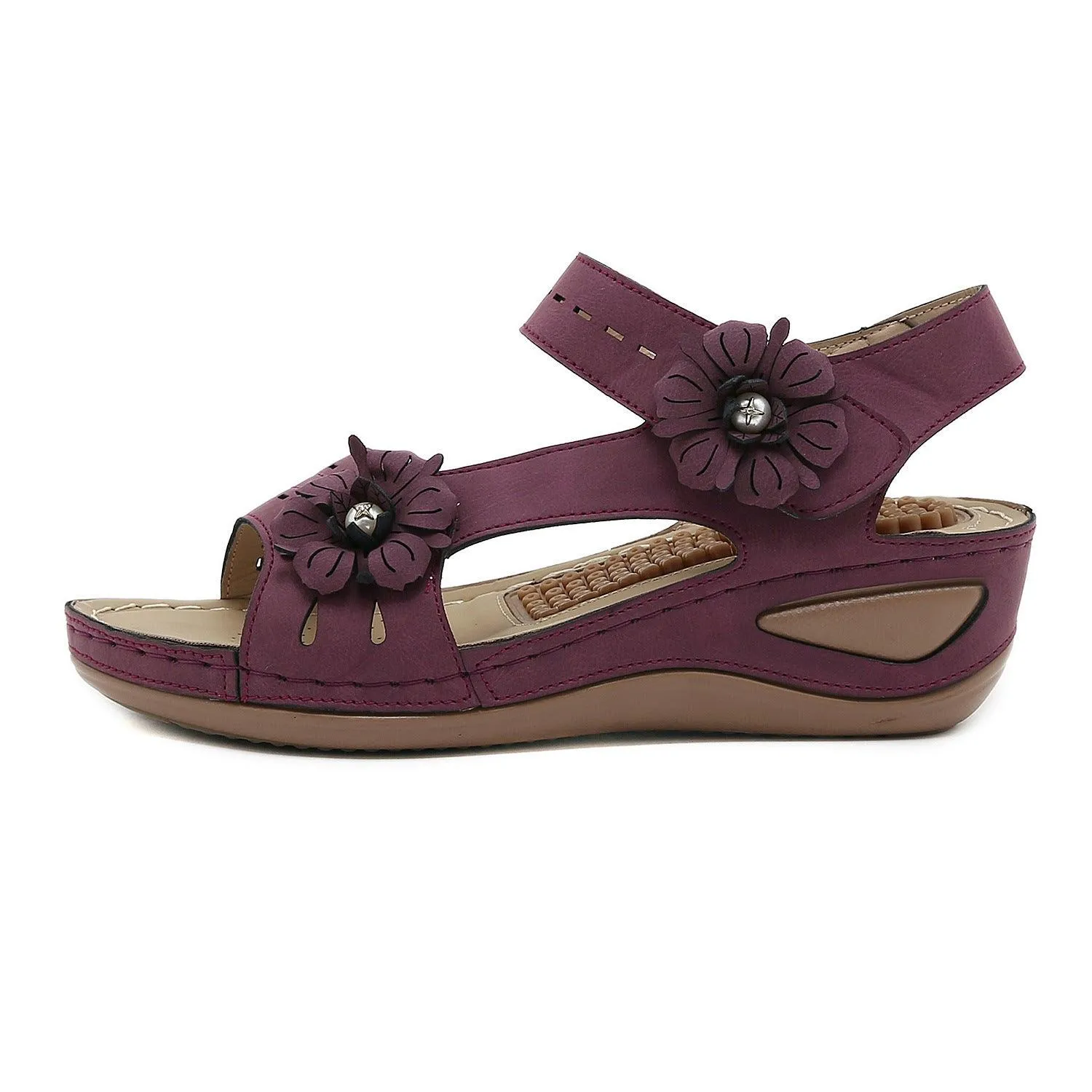 Synthetic Leather European And American Sandals Women's Casual Mom Shoes Plus Size Wedge Sandals