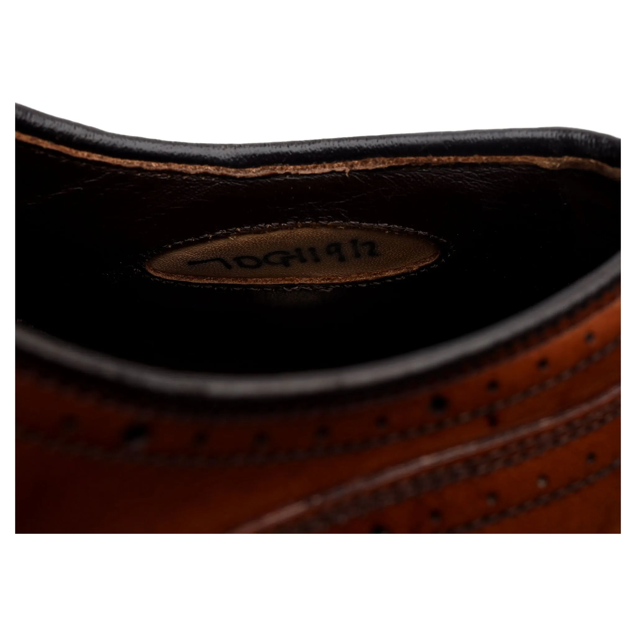'Tenby' Brown Leather Oxford Semi Brogues UK 7 G