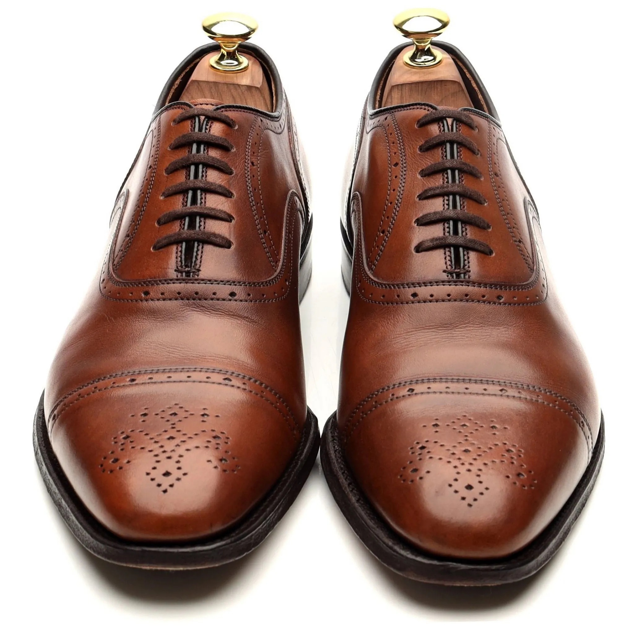 'Tenby' Brown Leather Oxford Semi Brogues UK 7 G