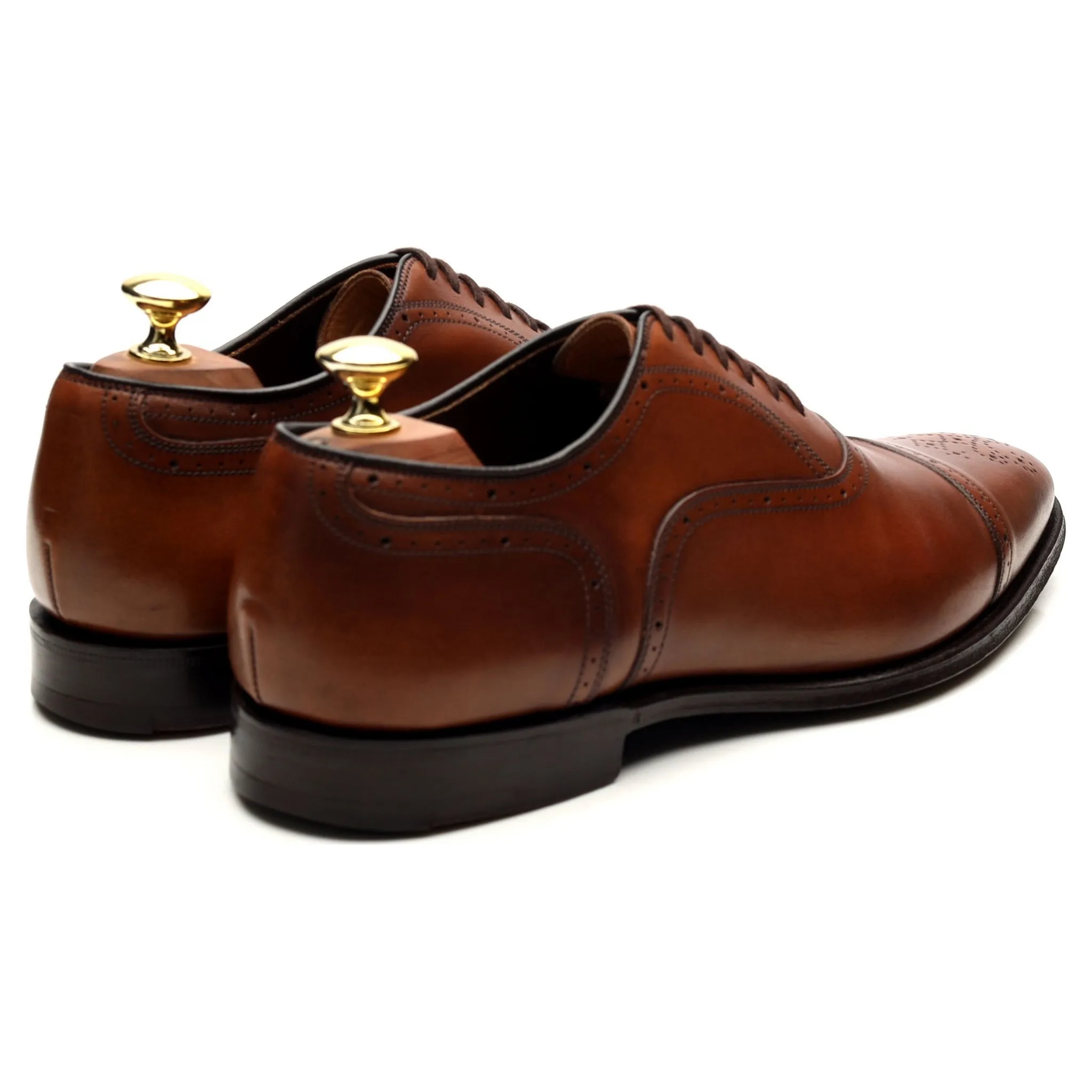 'Tenby' Brown Leather Oxford Semi Brogues UK 7 G