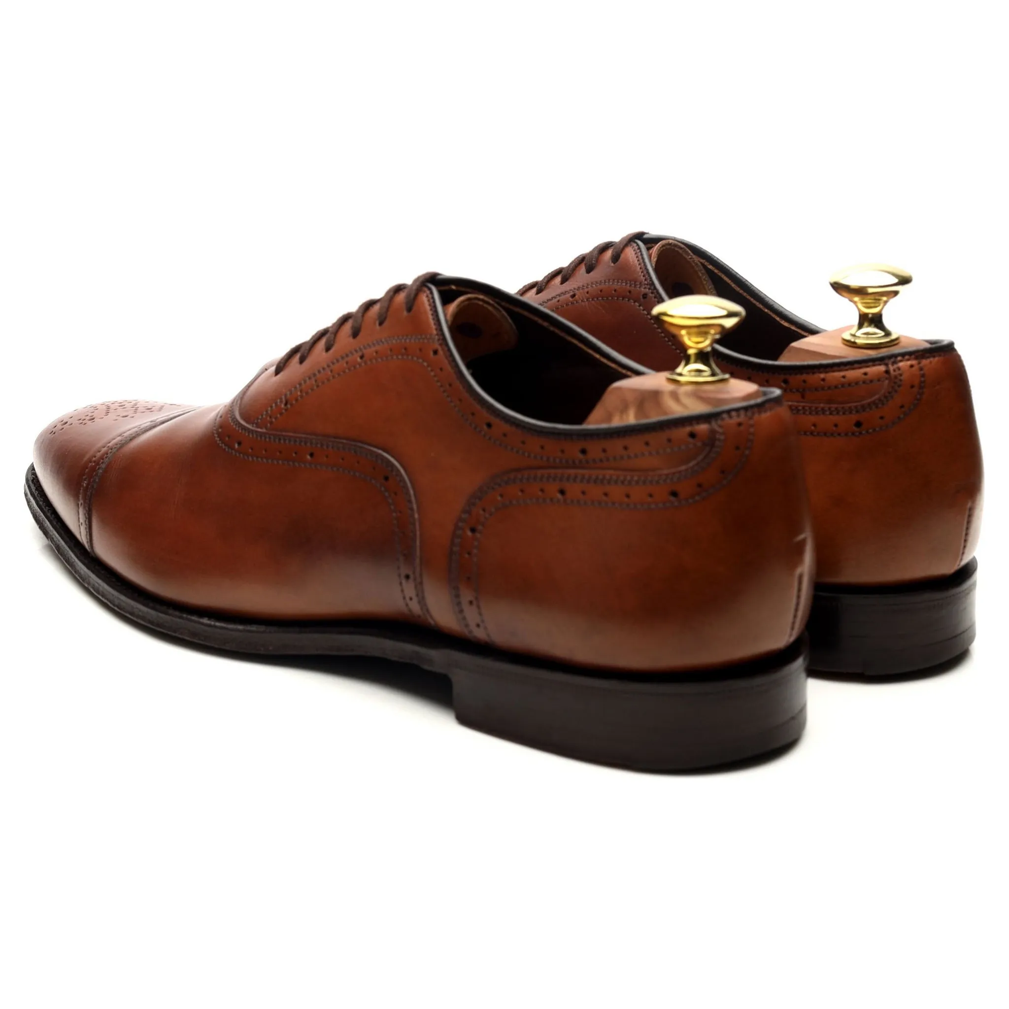 'Tenby' Brown Leather Oxford Semi Brogues UK 7 G