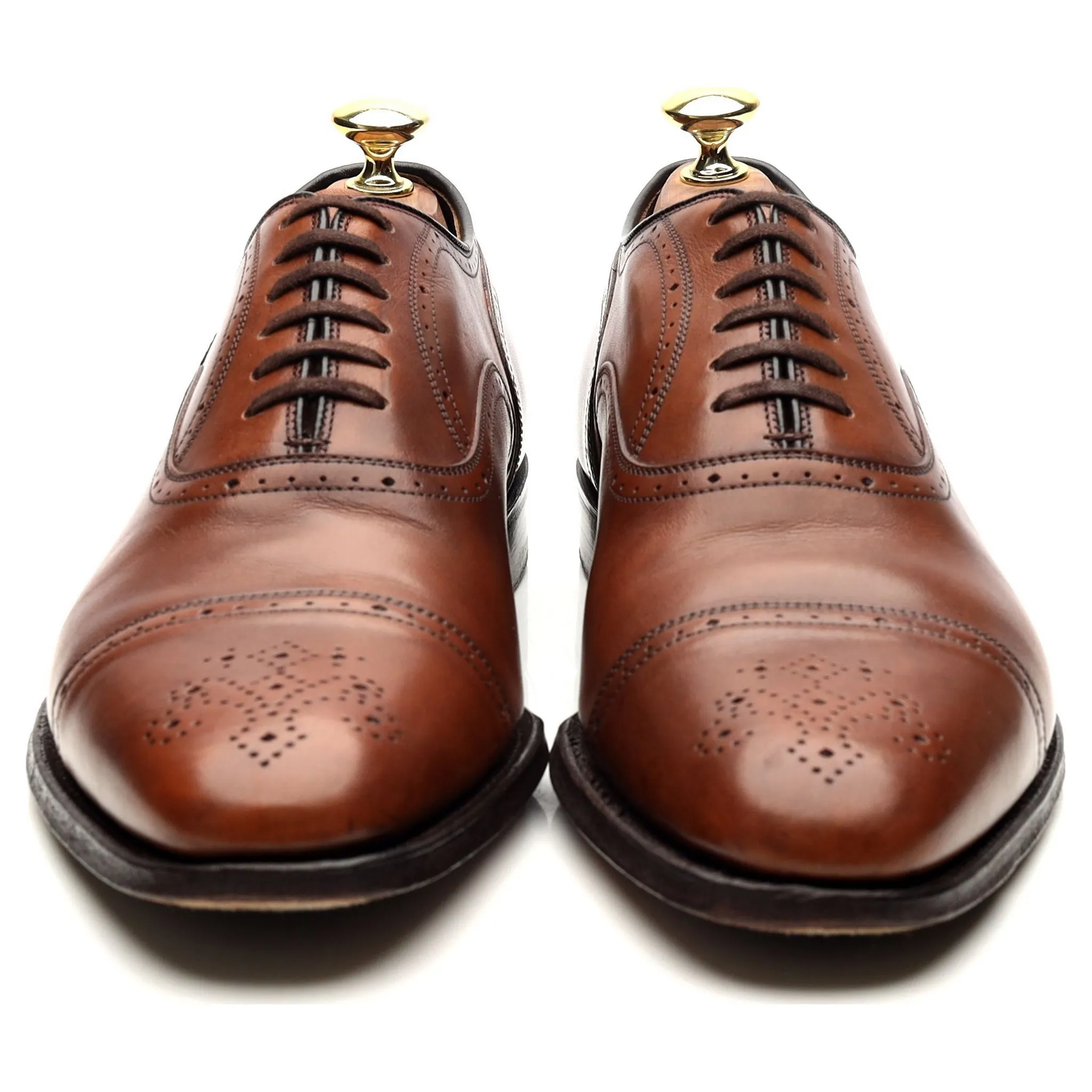 'Tenby' Brown Leather Oxford Semi Brogues UK 7 G