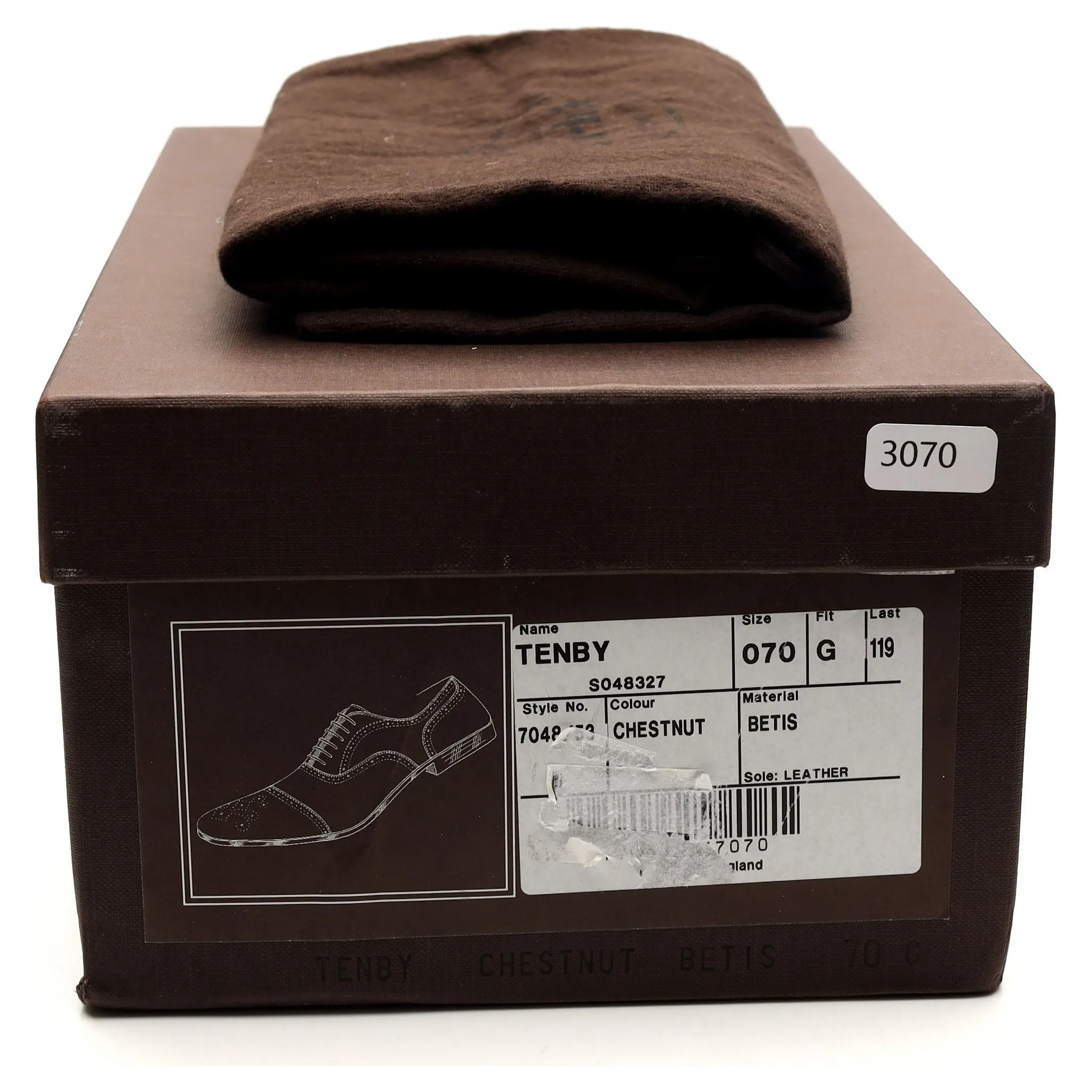'Tenby' Brown Leather Oxford Semi Brogues UK 7 G