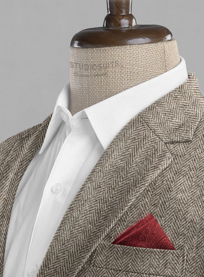 Vintage Herringbone Brown Tweed Jacket