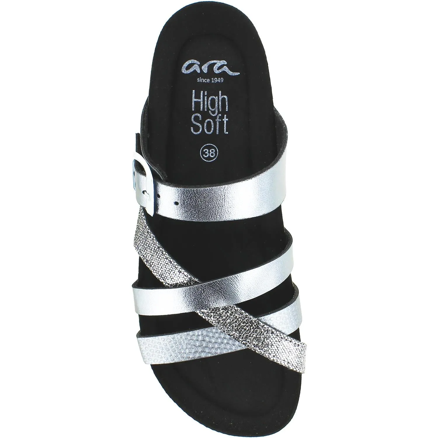 Women's Ara Shoes Beth Anthracite Glitter/Lamina Synthetic