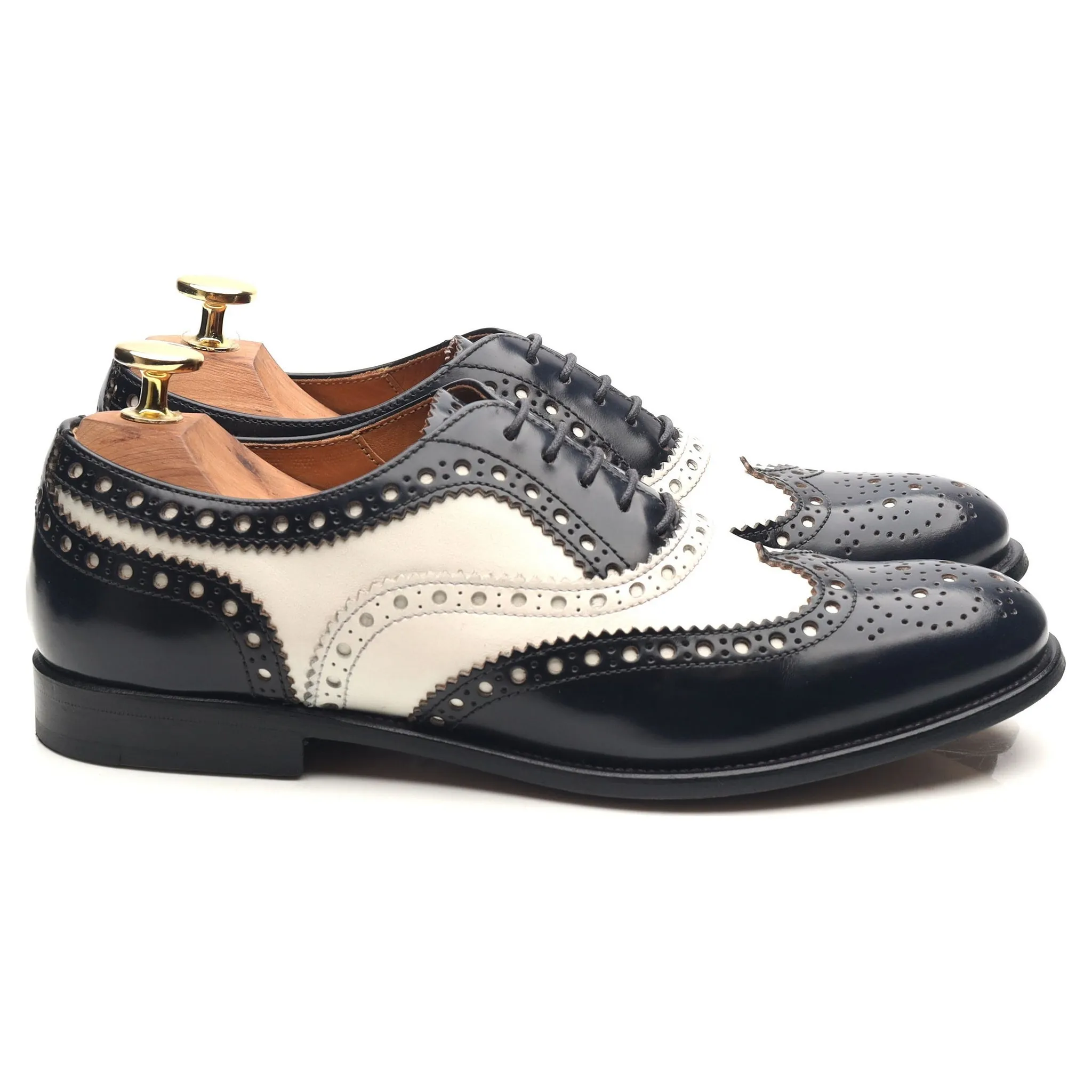 Women's 'Bess 2' Navy Blue White Leather Brogues UK 3.5 EU 36.5