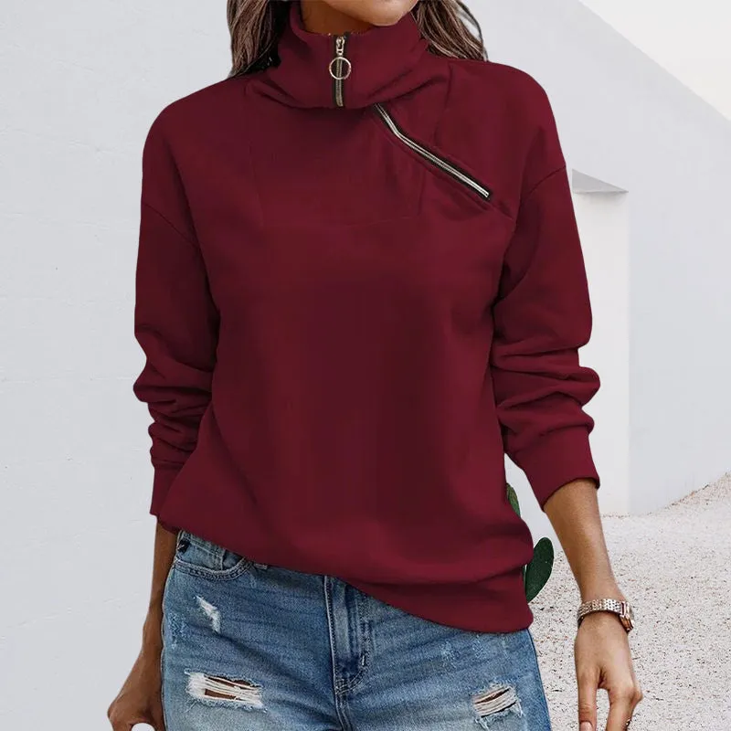 Women's Casual Sweatshirt Long Sleeve 1/4 Zipper Collar