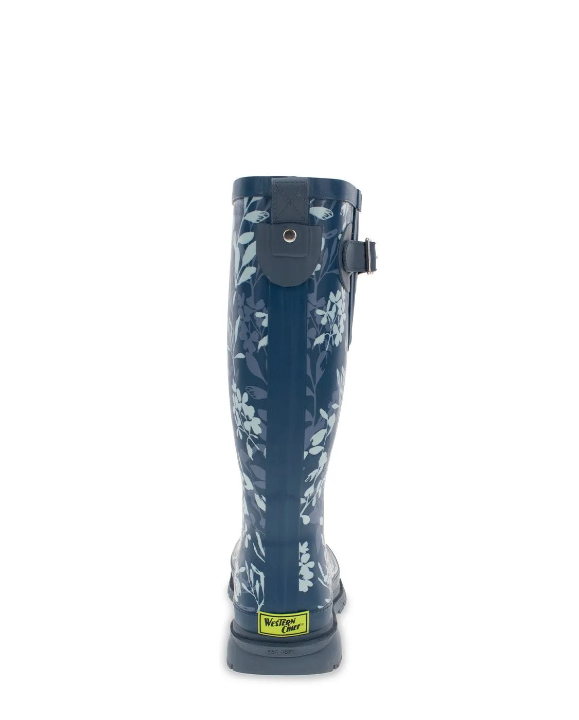 Women's Leafy Branches Tall Rain Boot - Navy
