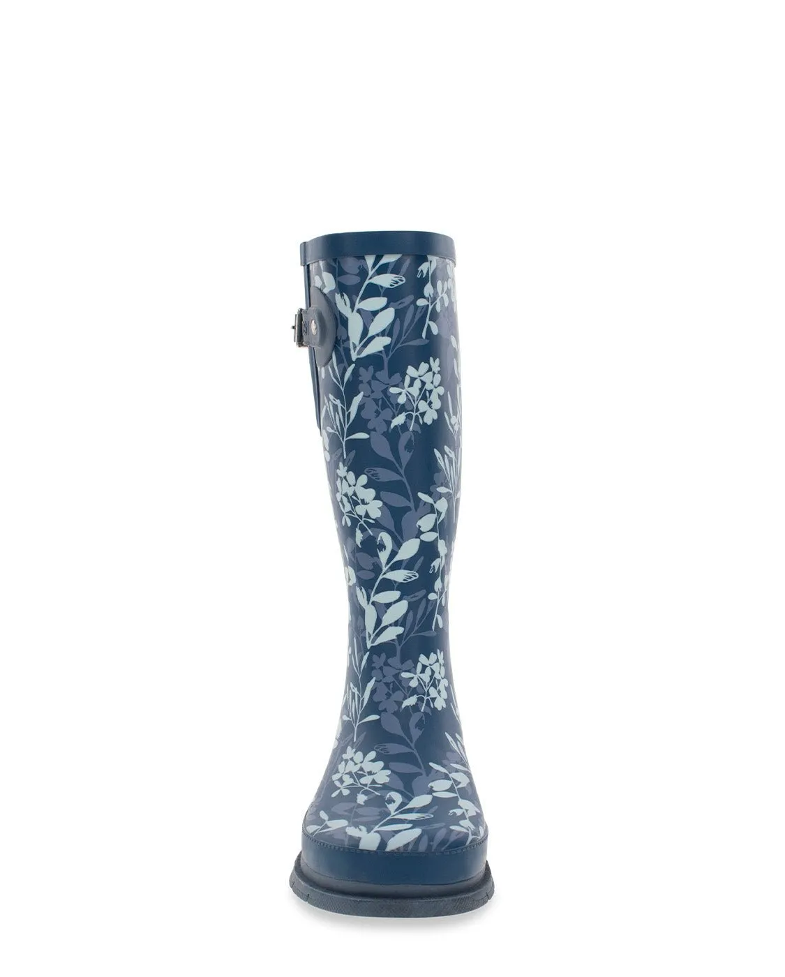 Women's Leafy Branches Tall Rain Boot - Navy