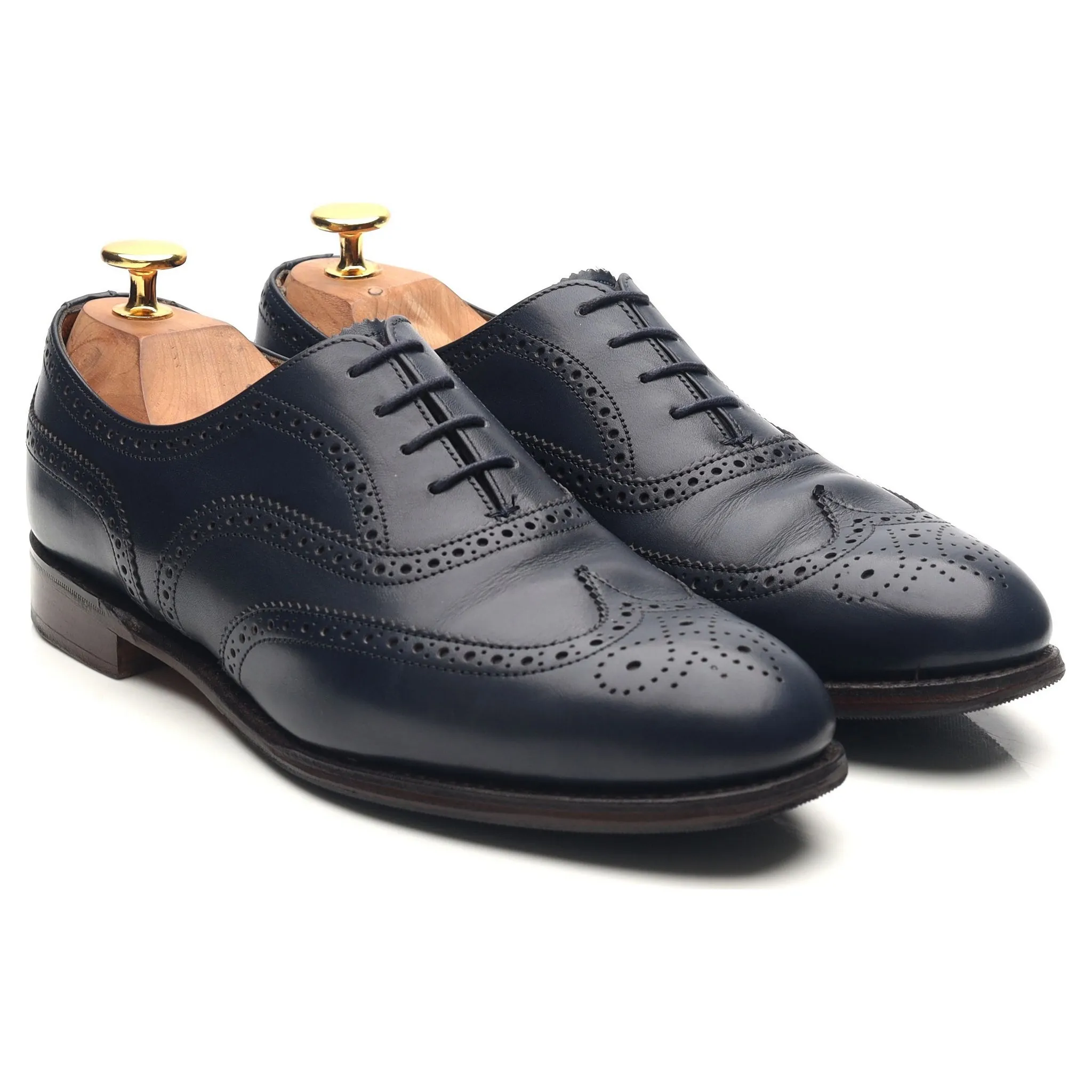 Women's 'Maisie' Blue Leather Brogues UK 5 D