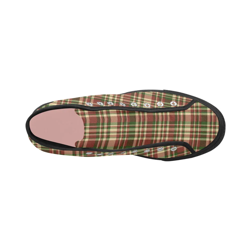 Women's Plaids Christmas Print Canvas High Top Shoes