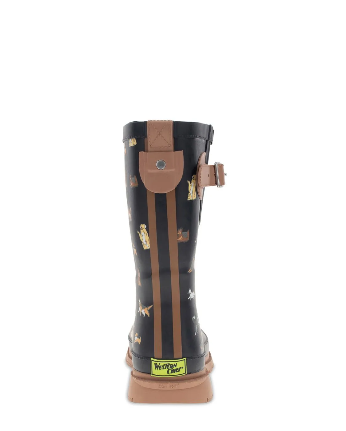 Women's Puppies and Pooches Mid Rain Boot - Black