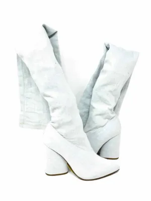 YEEZY Season 4 Bleached Denim Stretch Women's Light Denim Size 36.5/6.5 Boots