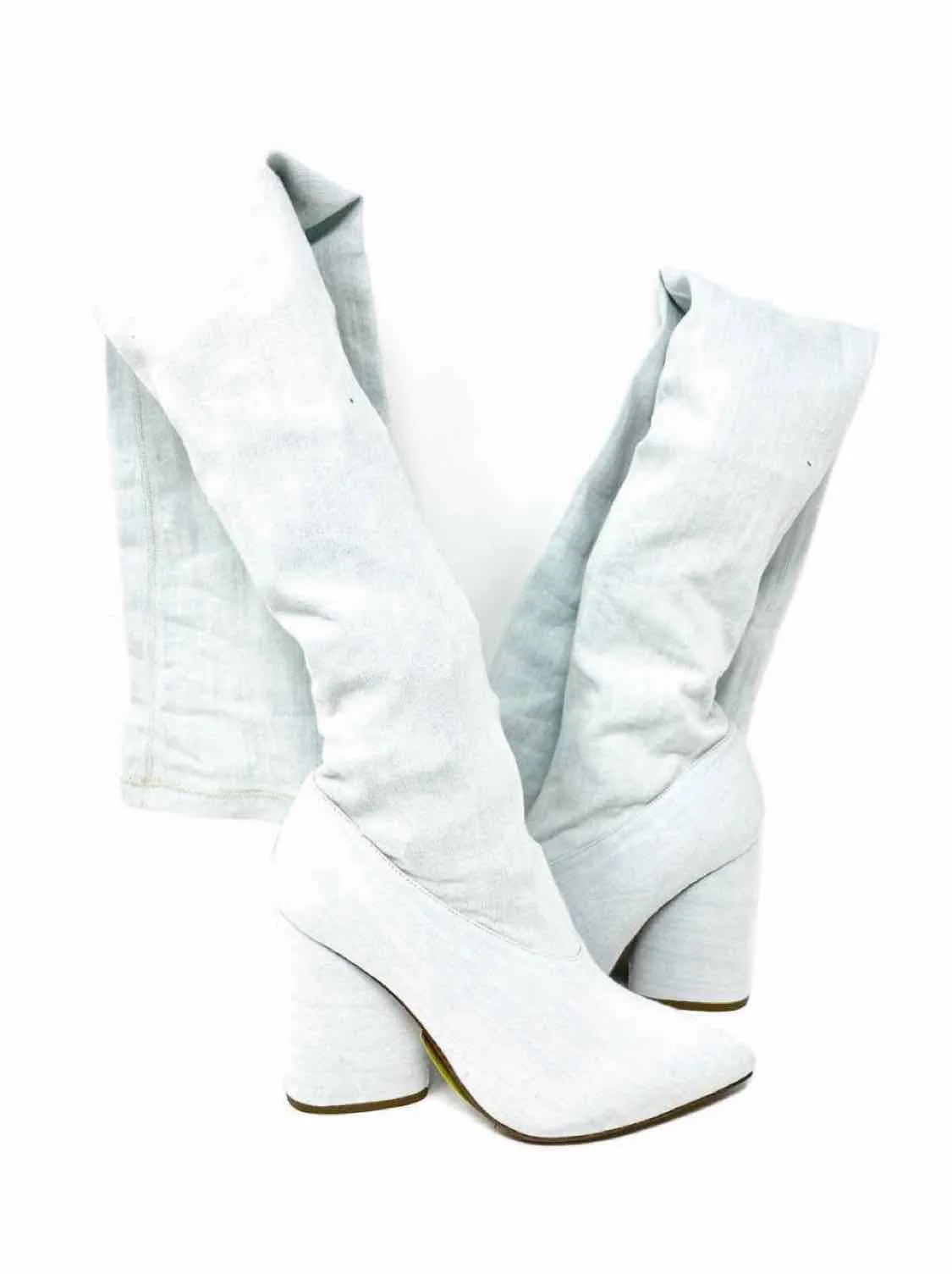 YEEZY Season 4 Bleached Denim Stretch Women's Light Denim Size 36.5/6.5 Boots